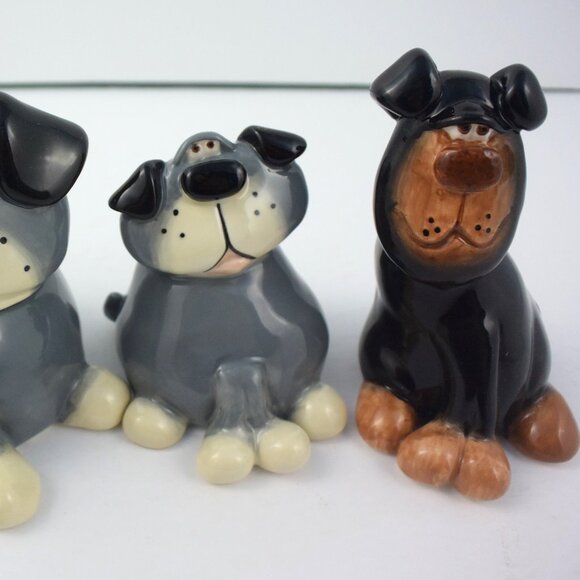 3 Russ Berrie Douglass Ceramic Dog Figurines, Large One is Trinket Box - Picture 10 of 13